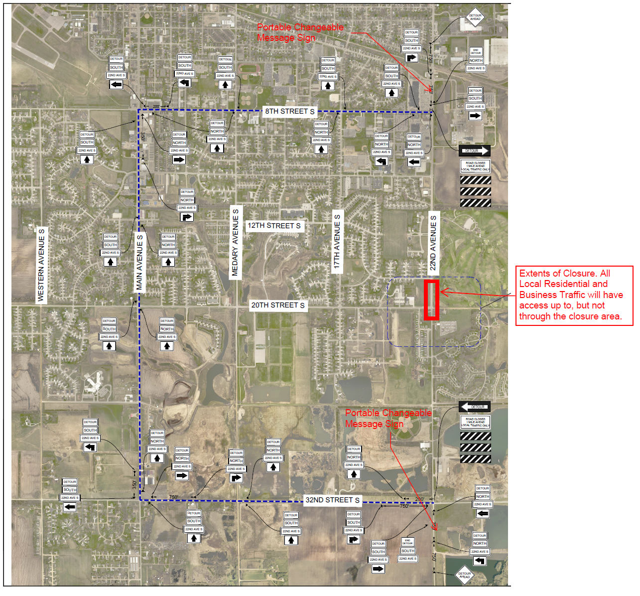 Brookings On Interstate 29 20th St South Brookings Traffic Control Map.PNG